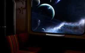 Вид из окна космолета