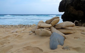 Stones on the beach in Aruba