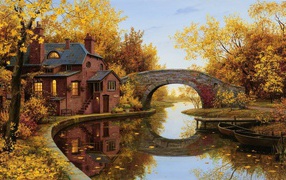 Старинный мост через речушку