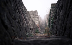 Дорога среди каменных пирамид