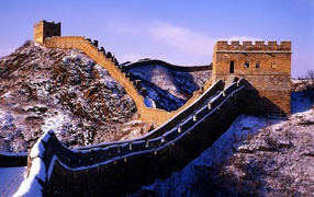 Покрытая снегом Китайская стена
