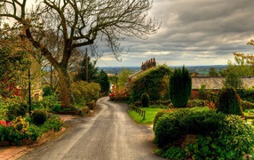 Street in the village in England