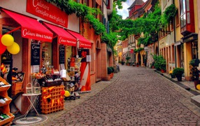 Shopping street in the city in Germany