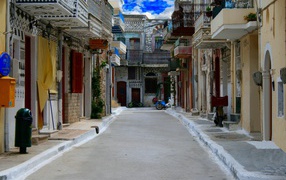 The street on the island of Chios, Greece