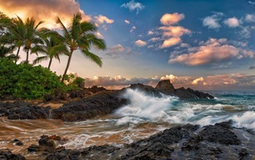 Волны прибоя на Гавайях