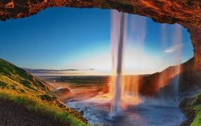 Beautiful waterfall in Iceland