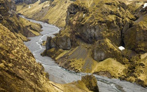 The mountain river in Iceland