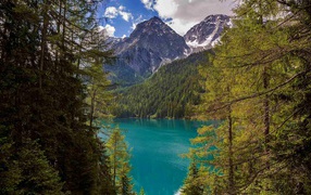 Azure lake in the Italian Alps
