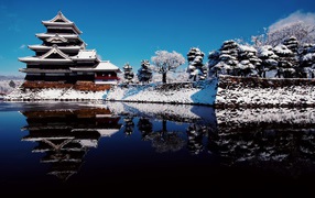 Snow on the tower, Japan