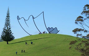 Скульптура в Новой Зеландии, выглядящая как нарисованная