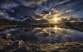 Озеро в горах Норвегии