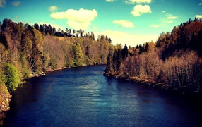 The river flows in Sweden