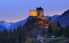 Castle on a hill in Switzerland