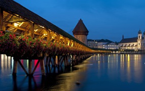 Footbridge in colors, Switzerland