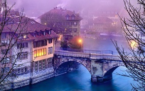 The ancient bridge in Bern, Switzerland