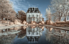 Fairy tale castle in the winter
