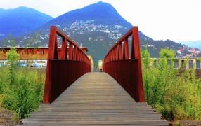 Wooden bridge in Lugano