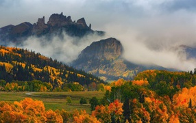 The mountains in the fog, Colorado United States