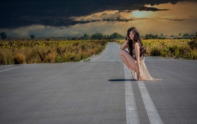 Ballerina on Road Markings