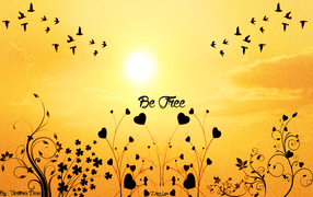 Будь свободен, желтый фон