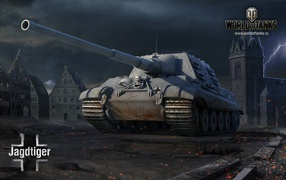Немецкий танк в городе в игре World of Tanks