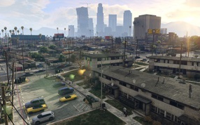 Парковка в пригороде, игра Grand Theft Auto V