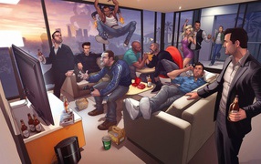 Party heroes of the game Grand Theft Auto V