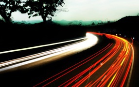 Фото автострады на длинной экспозиции