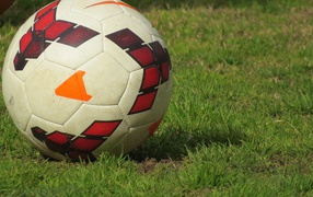 Футбольный мяч на газоне
