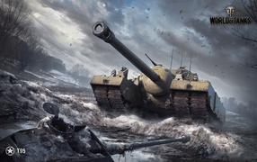 Танк Т-95 идет в атаку, игра World of Tanks