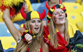 The girls cheer for Belgium Championship