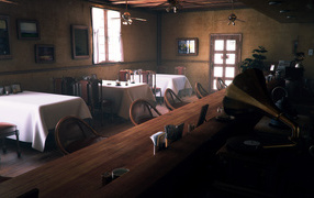 Интерьер кафе с барной стойкой