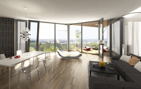 Черно белый дизайн квартиры