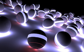 Светящиеся шары 3D графика 