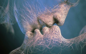 Поцелуй влюбленной пары абстракция