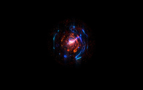 Разноцветный голографический рисунок на черном фоне