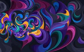 Разноцветный узорный абстрактный рисунок