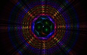 Разноцветные круглые волнистые узоры, абстракция  