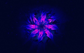 Фиолетовый абстрактный цветок на синем фоне