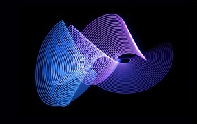 Фиолетовые абстрактные волны на черном фоне