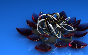 Необычный фигурный стеклянный цветок 3д графика