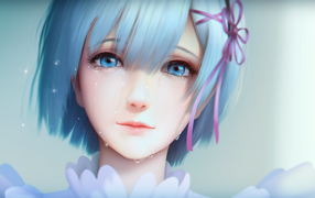 Девушка с голубыми волосами Re Zero kara Hajimeru Isekai Seikatsu 