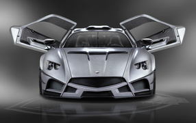 Суперкар Mazzanti Evantra Millecavalli 2017, серебристого цвета 