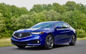 Синий электрический автомобиль Acura TLX A-Spec, 2018