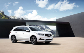 Белый автомобиль Acura MDX, 2017 