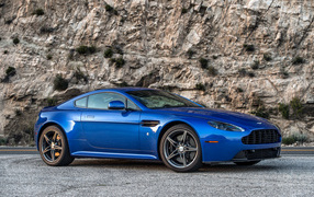 Car Aston Martin V8 Vantage GTS, 2017 color blue metallic