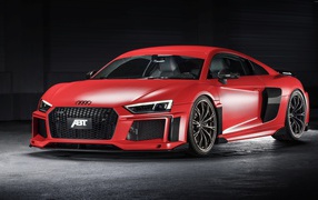Красный спортивный автомобиль ABT Audi R8, 2017