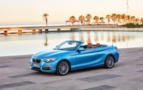 Голубой автомобиль, кабриолет BMW 230i Cabrio Luxury Line Worldwide, 2017