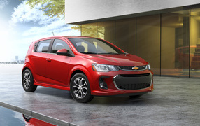 Стильный красный Chevrolet Introduces Sonic 2017 года 