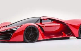 Красный гоночный автомобиль Ferrari LaFerrari F150